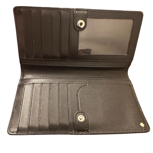 Kate Spade Staci Colorblock Large Slim Bifold Wallet in Warm Beige/Black EUC - Picture 3 of 8